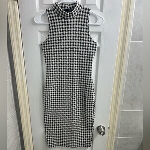 Rebel Sugar Black and White Checkered Midi Dress